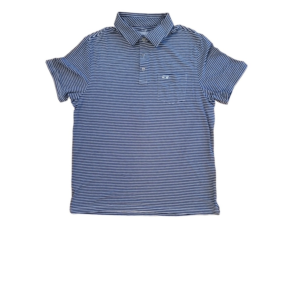 Vineyard Vines Blue and White Striped Polo
